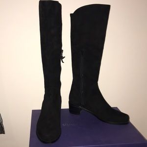 STUART WEITZMAN Villepentagon Black Suede Boots